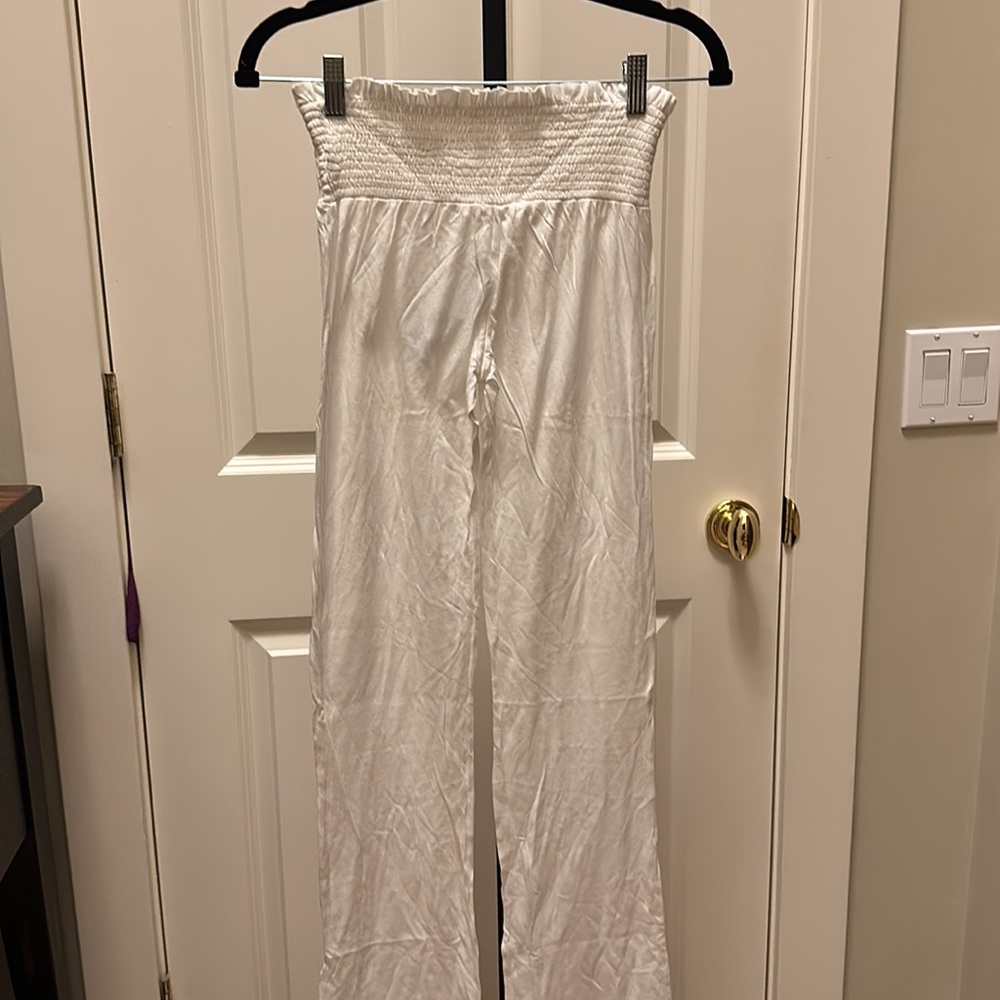 LAmade Bobi Smocked Waist Wide Leg Pant in White - Picture 9 of 16